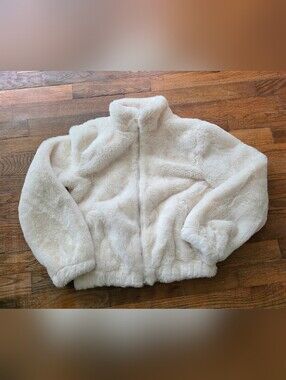 SO Girls 10/12 Cream Faux Fur Puffer Jacket